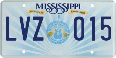 MS license plate LVZ015