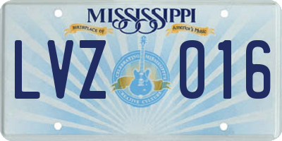 MS license plate LVZ016