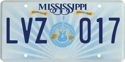 MS license plate LVZ017