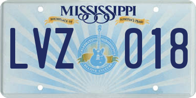 MS license plate LVZ018