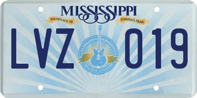MS license plate LVZ019