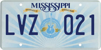 MS license plate LVZ021