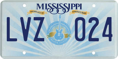 MS license plate LVZ024