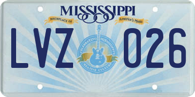 MS license plate LVZ026