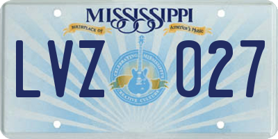 MS license plate LVZ027