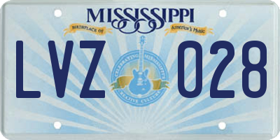 MS license plate LVZ028