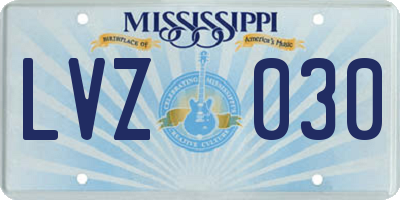 MS license plate LVZ030