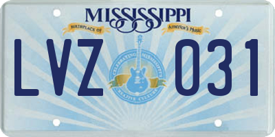 MS license plate LVZ031
