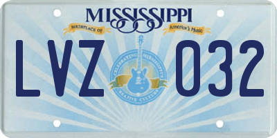MS license plate LVZ032