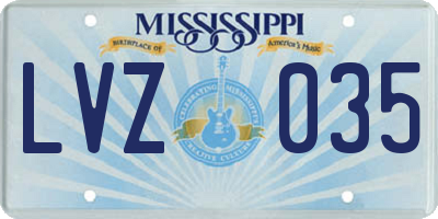 MS license plate LVZ035