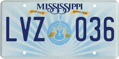 MS license plate LVZ036