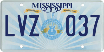 MS license plate LVZ037