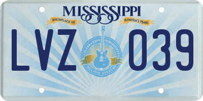 MS license plate LVZ039
