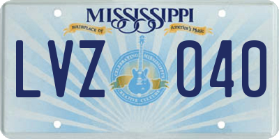 MS license plate LVZ040