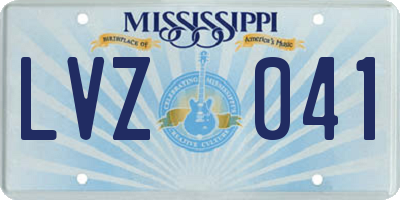 MS license plate LVZ041
