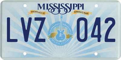 MS license plate LVZ042