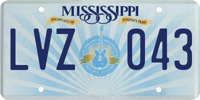 MS license plate LVZ043
