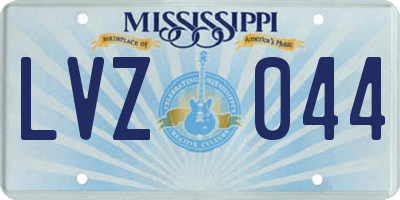 MS license plate LVZ044