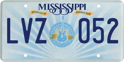 MS license plate LVZ052