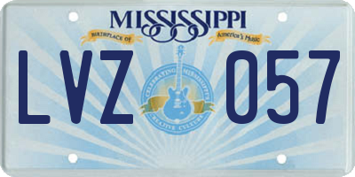 MS license plate LVZ057