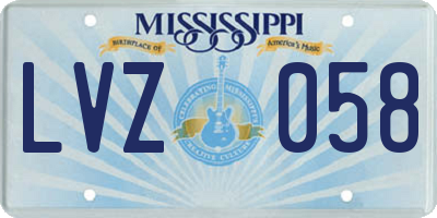 MS license plate LVZ058
