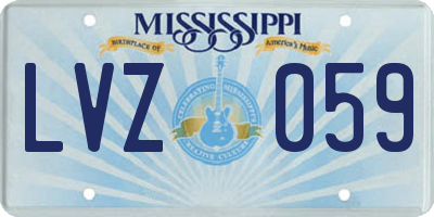 MS license plate LVZ059