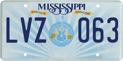 MS license plate LVZ063