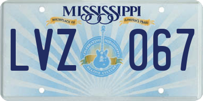 MS license plate LVZ067