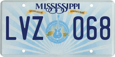 MS license plate LVZ068