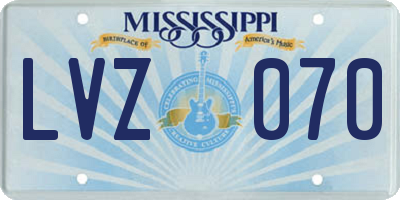 MS license plate LVZ070