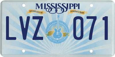 MS license plate LVZ071