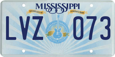MS license plate LVZ073