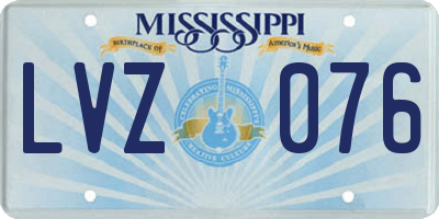 MS license plate LVZ076