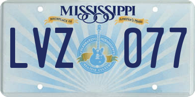 MS license plate LVZ077