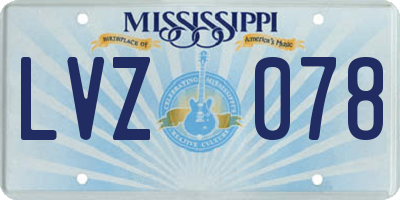 MS license plate LVZ078
