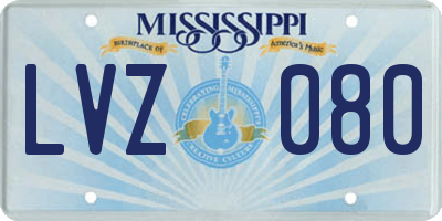 MS license plate LVZ080