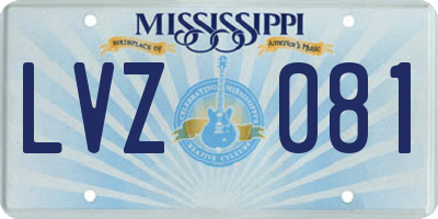 MS license plate LVZ081