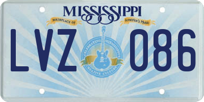 MS license plate LVZ086