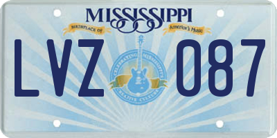 MS license plate LVZ087