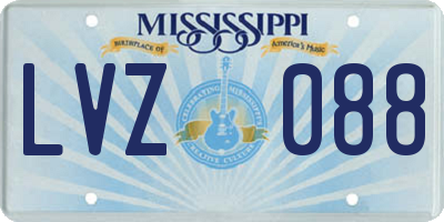 MS license plate LVZ088