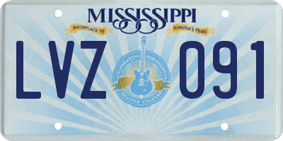 MS license plate LVZ091
