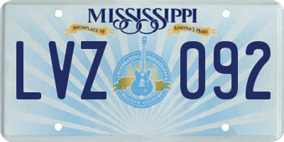 MS license plate LVZ092