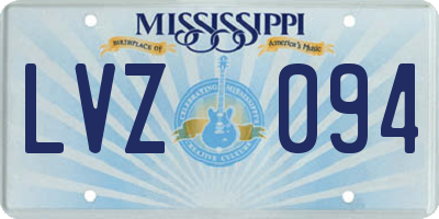 MS license plate LVZ094