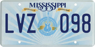 MS license plate LVZ098