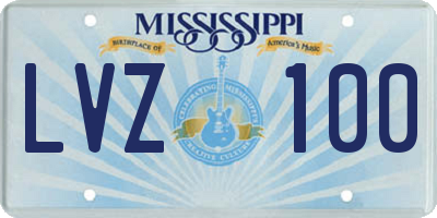 MS license plate LVZ100