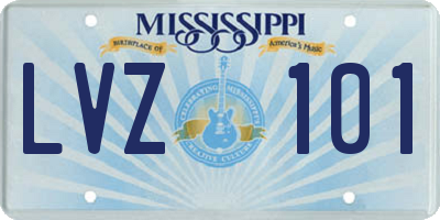 MS license plate LVZ101
