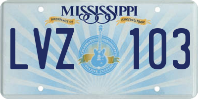 MS license plate LVZ103