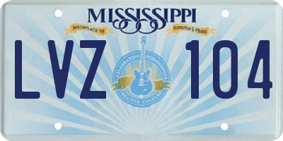 MS license plate LVZ104