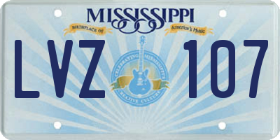 MS license plate LVZ107