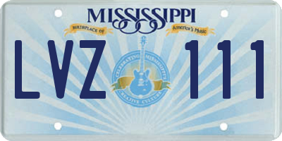 MS license plate LVZ111